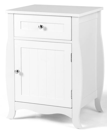 Giantex Nightstand Bed Side End Table with Drawer(1&2, White)