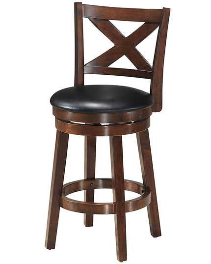 Counter Height Dining Chair, Fabric Upholstered 360 Degree Swivel, PVC Cushioned Seat, Perfect for Dining and Living Room