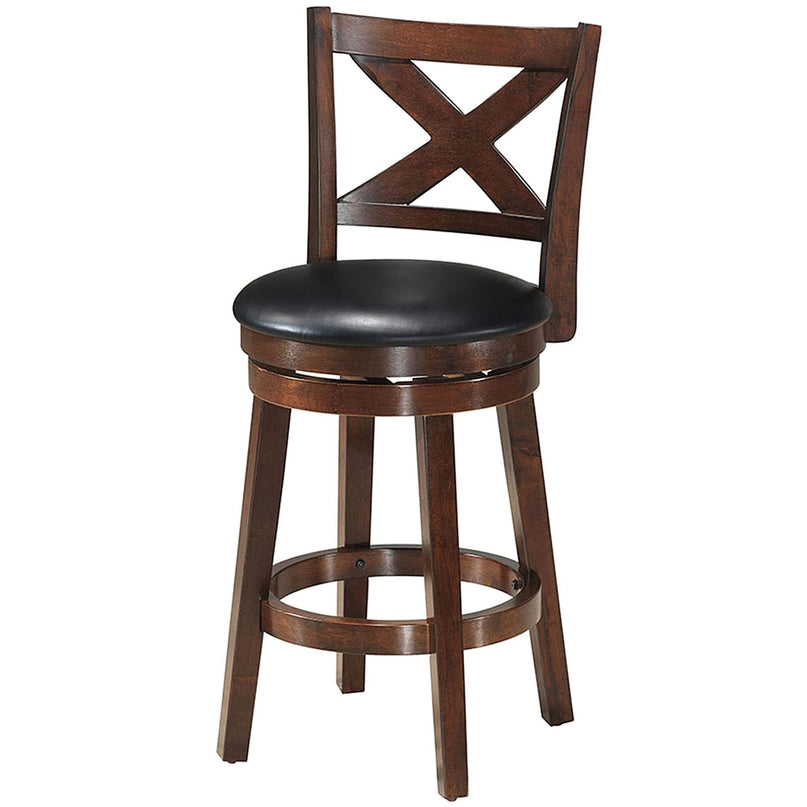Counter Height Dining Chair, Fabric Upholstered 360 Degree Swivel, PVC Cushioned Seat, Perfect for Dining and Living Room