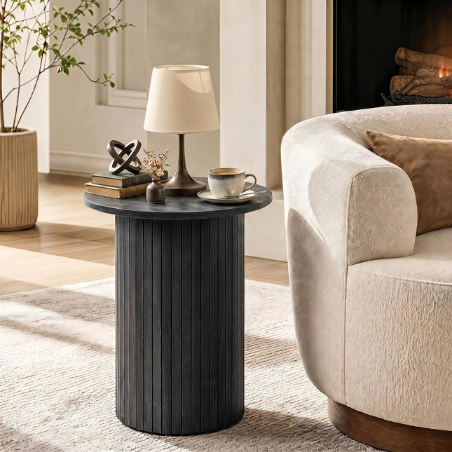 GIANTEX 22.5" Wooden Round Side Table (1/2)