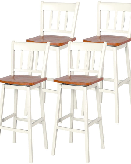 30.5 Inch Rubber Wood Bar Chairs - Giantex