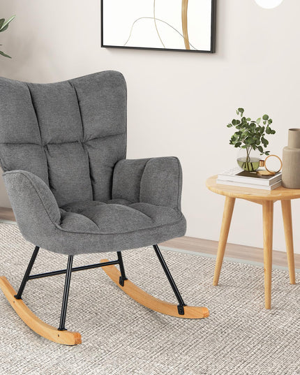 Giantex Rocking Chair Nursery, Modern Rocking Accent Chair w/High Backrest
