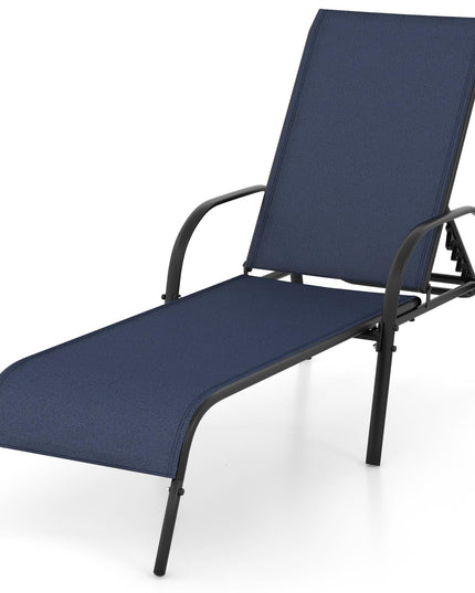Giantex Adjustable Patio Chaise Lounge, Outdoor Folding Lounge Recliner Chairs