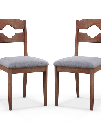 Giantex Wooden Dining Chairs Set of 2/4, Rubber Wood Dinner Chair w/Hollowed Backrest & Padded Seat