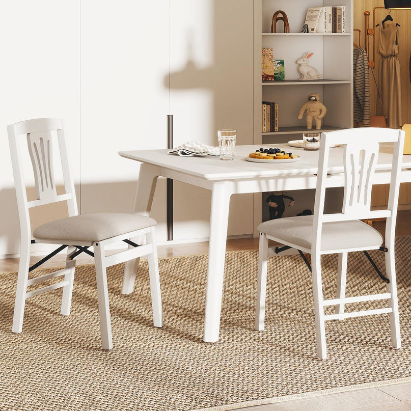 Giantex Folding Dining Chairs Set of 2/4 Space-Saving Upholstered Kitchen Chair