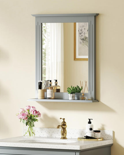 Wooden Frame Modern Rectangular Hanging Vanity Makeup Mirrors for Washroom