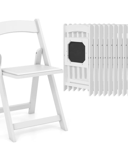 Giantex Folding Chairs, Wooden Dining Chairs Set, Padded Foldable Chairs w/Backrest