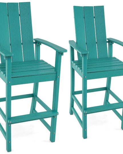 Giantex 52” Tall Adirondack Chair, HDPE Outdoor Bar Stool with Ergonomic Backrest