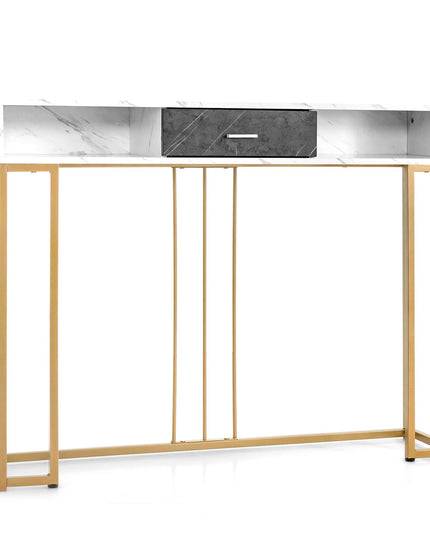 Giantex Console Table with Drawer - Sofa Side Table with Anti-Toppling Device & Adjustable Foot Pads