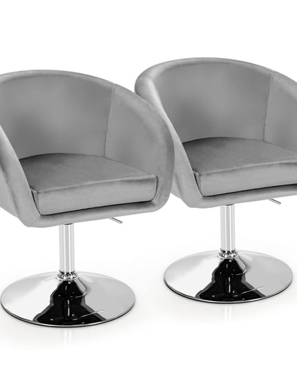 Height Adjustable Modern Velvet Makeup Chair with Chrome Frame