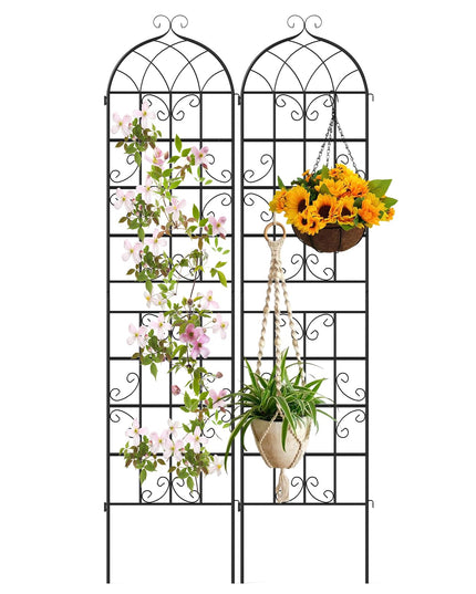 Giantex 86"x20" Metal Garden Trellis for Outdoor Climbing Plants(2/4 Packs)