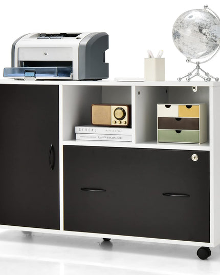 Giantex Mobile File Cabinet on Wheels - Lateral Filing Cabinet w/Drawer