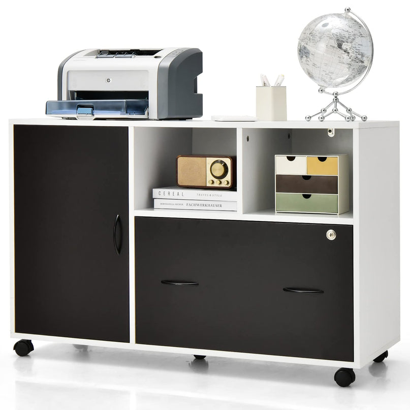 Giantex Mobile File Cabinet on Wheels - Lateral Filing Cabinet w/Drawer