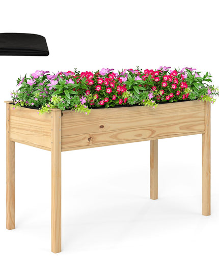 Jardinière surélevée en bois Giantex avec doublure (119 x 58 x 76 cm)