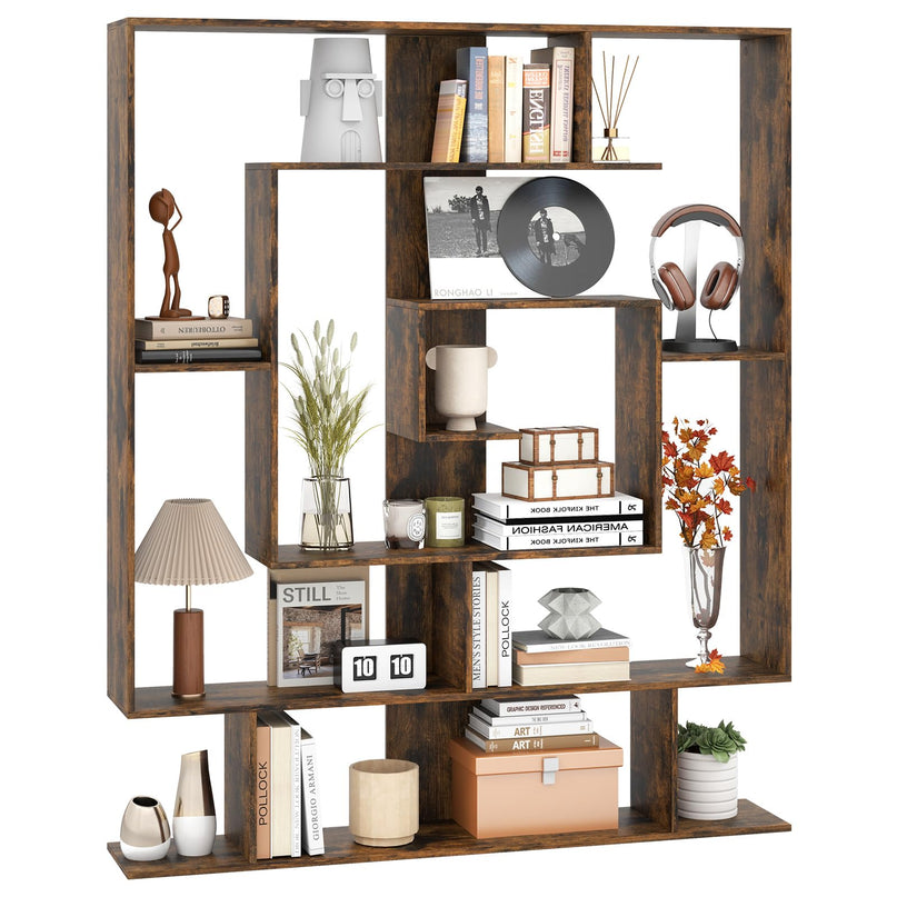 Giantex 7 Tier Geometric Bookshelf with Open Shelves