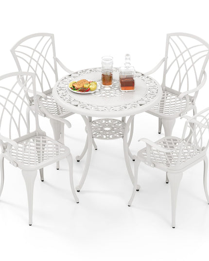 Giantex 5 Piece Patio Dining Set, All Weather Resistant Cast Aluminum Patio Furniture Set for 4
