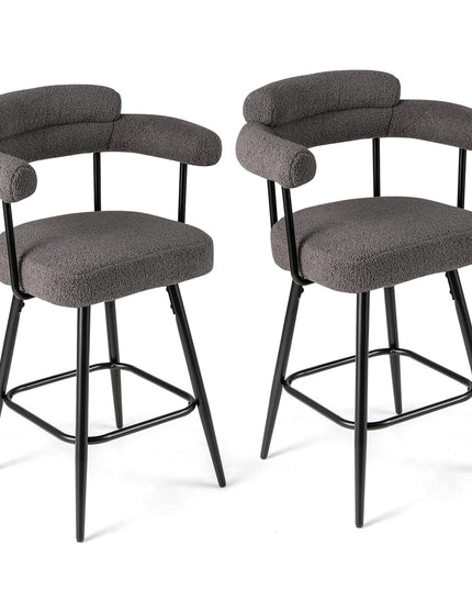 Giantex Swivel Bar Stools Set of 2/4 with Metal Legs & Footrest for Kitchen Island