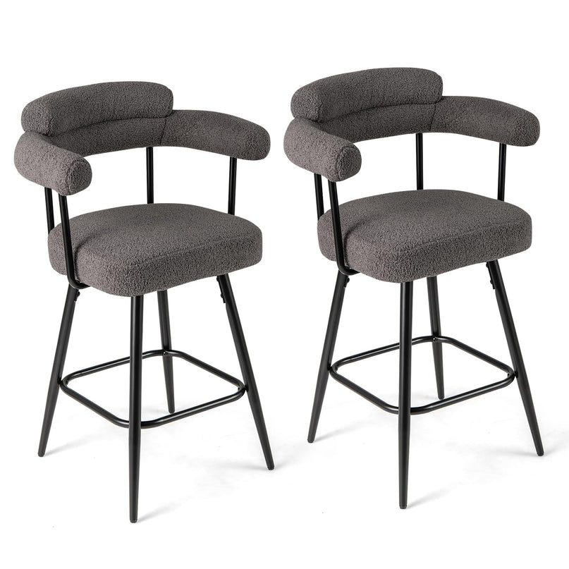 Giantex Swivel Bar Stools Set of 2/4 with Metal Legs & Footrest for Kitchen Island
