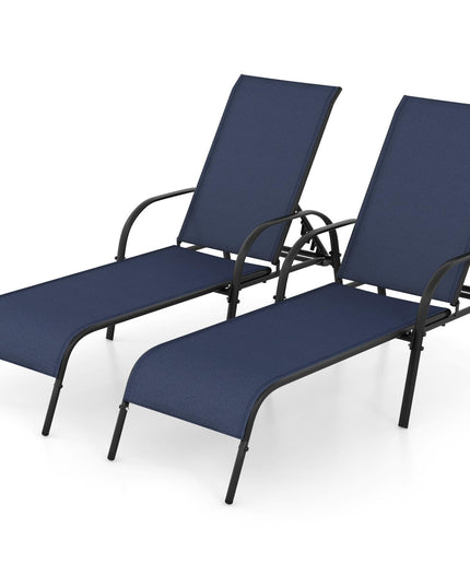Giantex Adjustable Patio Chaise Lounge, Outdoor Folding Lounge Recliner Chairs