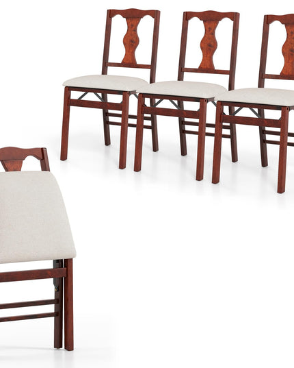 Giantex Folding Dining Chairs Set of 2/4 Upholstered Dining Chairs