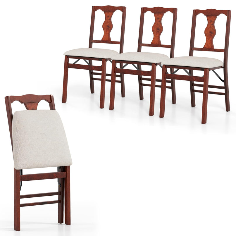 Giantex Folding Dining Chairs Set of 2/4 Upholstered Dining Chairs