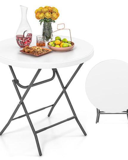 Giantex 32” Round Folding Table, HDPE Foldable Card Table for Party Wedding Event Picnic Commercial Banquet