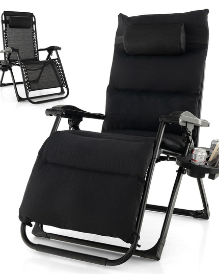 Giantex Zero Gravity Chair with Patio Cushions, Adjustable Folding Reclining Lounge Chair