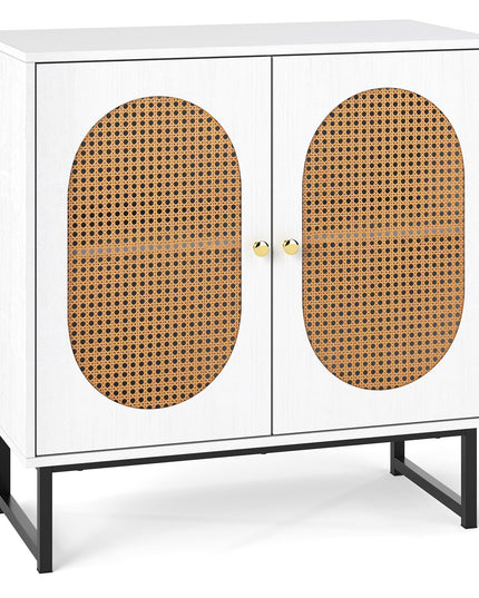 Giantex Small PE Rattan Buffet Cabinet with Storage for Kitchen