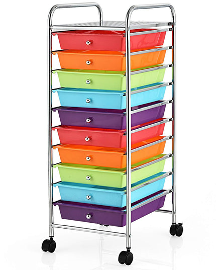 Giantex Rolling Storage Cart on Wheels with 10 Drawers