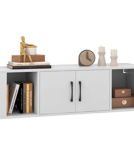 Wall Mounted Storage Cabinet 2 Cube Floating Media Hanging Desk