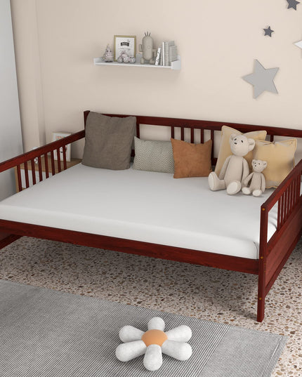 Giantex Full Size Daybed, Wooden Daybed Sofa Bed Frame with Wood Slat Support for Kids Teens (Full)