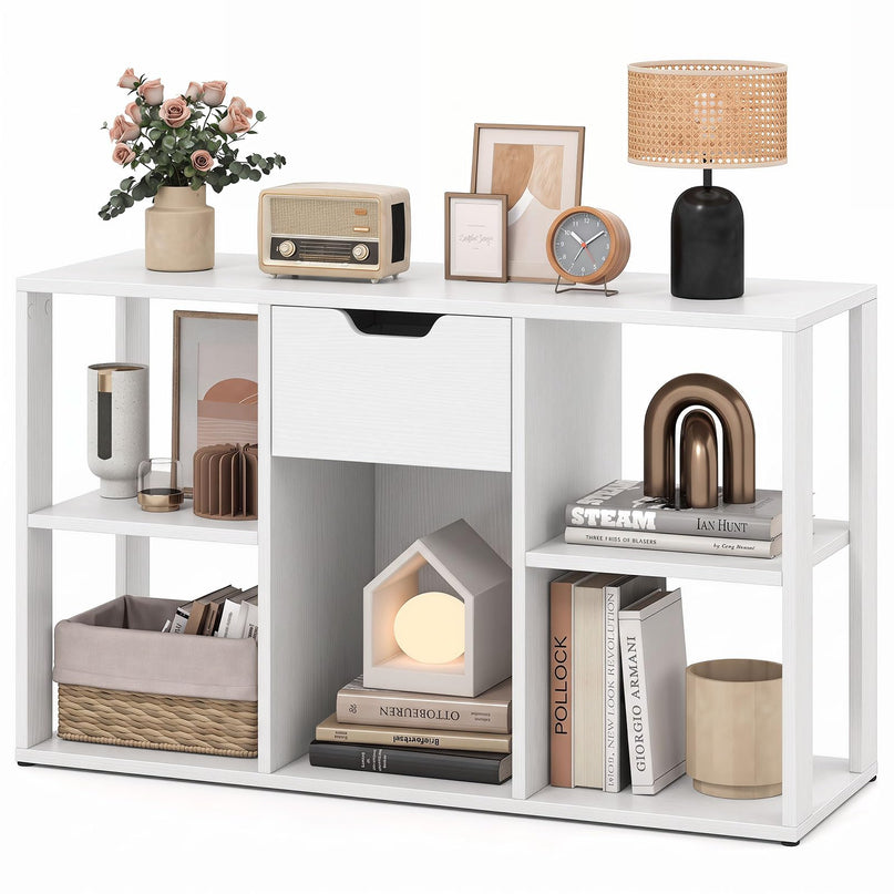 GIANTEX 3-Tier Cube Storage Shelf with 5 Open Cubbies & Drawer (1/2)