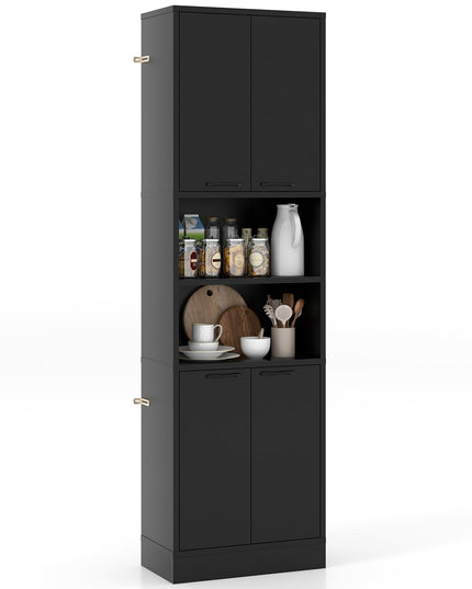 Giantex Kitchen Pantry Cabinet, 75” Tall Freestanding Cupboard with Doors & Shelves