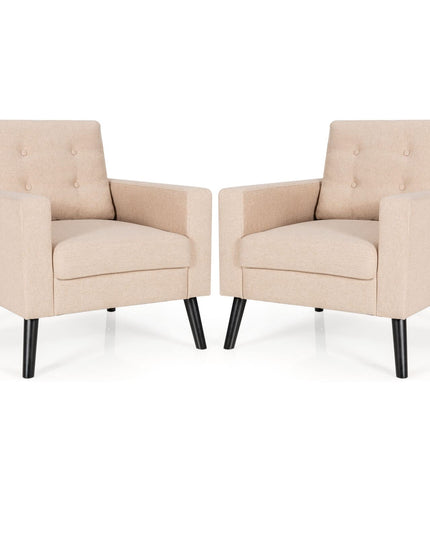 Giantex Modern Accent Chair, Mid-Century Upholstered Armchair Club Chair