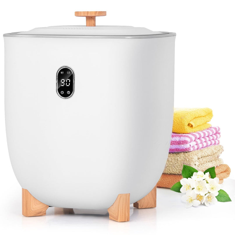Giantex 25L Towel Warmer Bucket - Electric Towel Heater for Bathroom, 2 Temperature Settings, 20-60 Timer