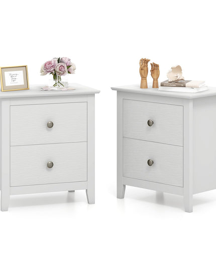 Giantex White and Black Nightstand