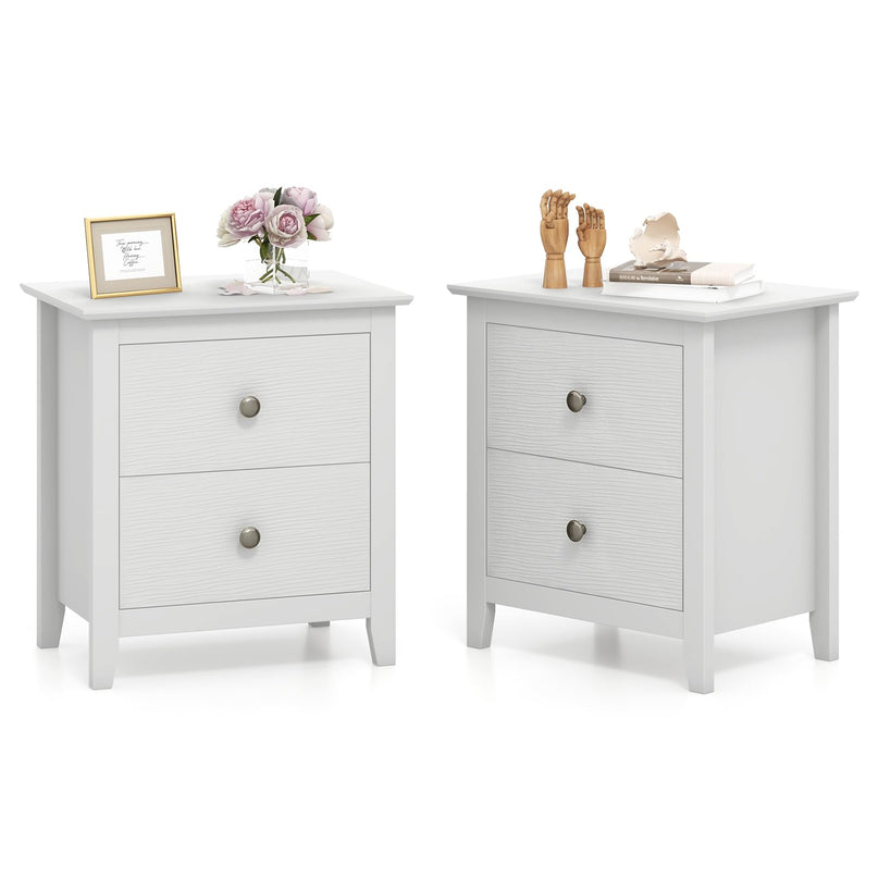 Giantex White and Black Nightstand
