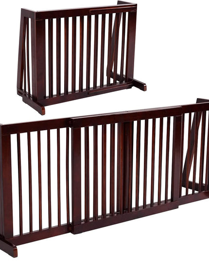 Adjustable Freestanding Pet Gate Step Over Fence - Giantex