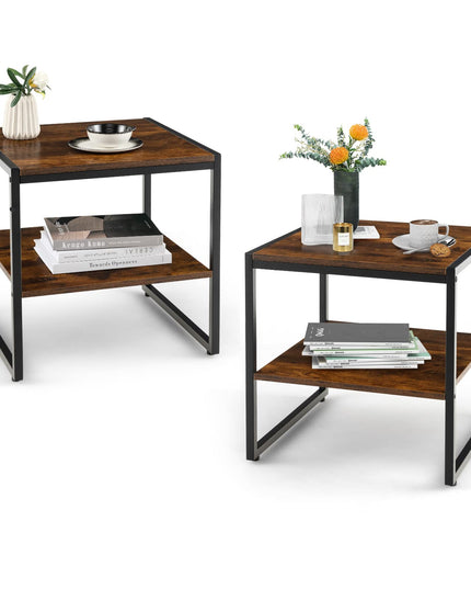 Giantex End Table Set of 2, Industrial 20" Side Table