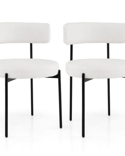 Giantex Boucle Dining Chairs Set of 2