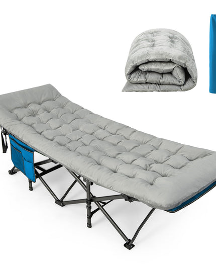 Giantex Folding Camping Cot with Pad, Heavy Duty Sleeping Cots with Carry Bag
