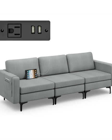 Giantex 3 Seat Sectional Sofa Couch, 94.5" L Modular Sleeper