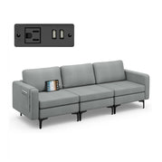 Grey / 3 Seat with USB Port & Socket