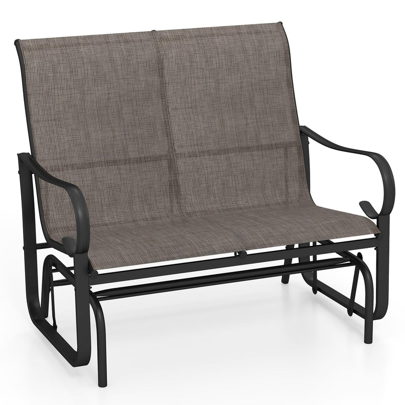Giantex 2-Person Outdoor Glider Bench with High Backrest
