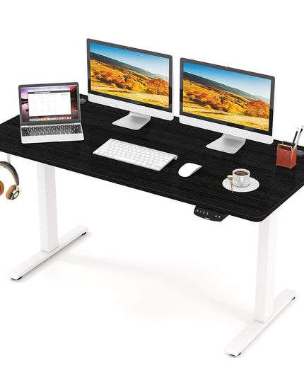 Giantex Bureau Debout Électrique à Double Moteur Réglable en Hauteur 140 x 71 cm avec Conception Anti-Collision
