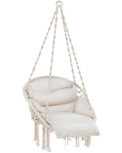 Giantex Hanging Chair Outdoor, Hammock Chair with Thick Cushion & Macrame