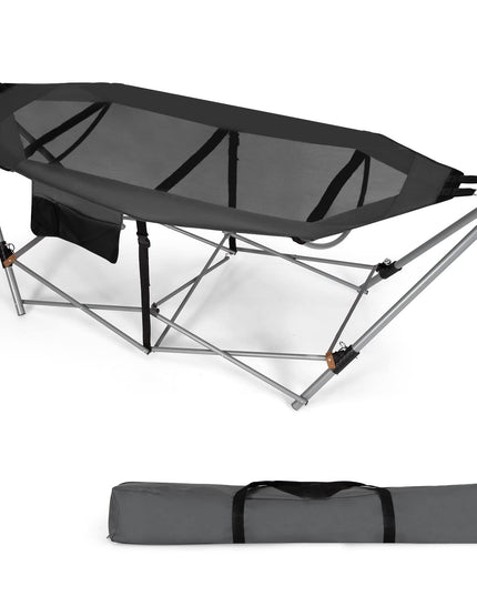 Giantex Portable Folding Hammock, Lounge Camping Bed with Hammock Stand