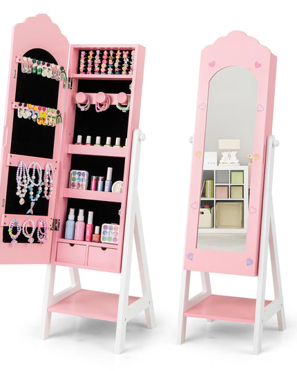 CHARMAID Kids Jewelry Organizer with Full Length Mirror
