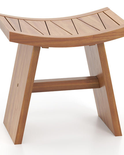 18" x 13" x 17.5" Waterproof Shower Stool with Curved Seat for Inside Shower