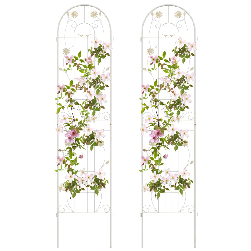 Giantex Garden Trellis, Tall Galvanized Steel Trellis for Climbing Plants